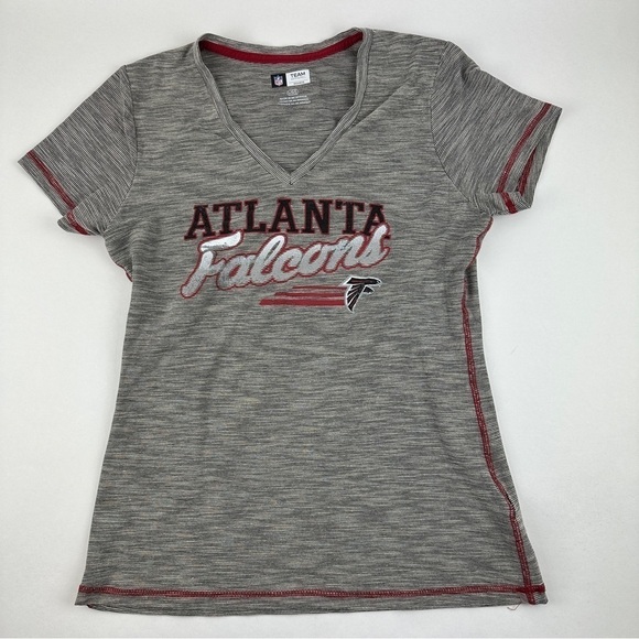 NFL Team Apparel Womens Large Gray Atlanta Falcons Veck - Picture 1 of 11
